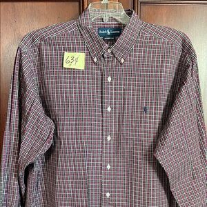 Ralph Lauren Men's Red, purple and Green Checkered Shirt size XL